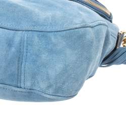 Pre Owned Michael Michael Kors Sky Blue Nubuck Bedford Shoulder Bag