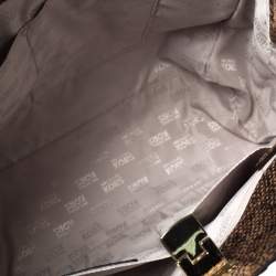 Pre Owned MICHAEL Michael Kors Brown Python Embossed Leather Large Astrid Satchel