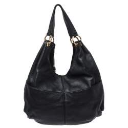 Pre Owned Michael Kors Black Leather Large Layton Hobo