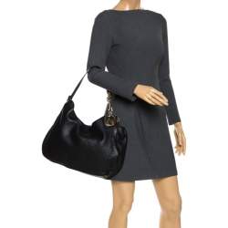 Pre Owned MICHAEL Michael Kors Black Leather Fulton Slouchy Hobo