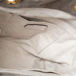 Pre Owned Michael Michael Kors Brown/White Canvas Marina Grab Anchor Tote