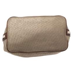 Pre Owned حقيبة يد مايكل مايكل كورس Marina Grab صغيرة كانفاس ذهبية ميتالك