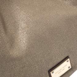 Pre Owned حقيبة يد مايكل مايكل كورس Marina Grab صغيرة كانفاس ذهبية ميتالك