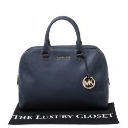 Pre Owned MICHAEL Michael Kors Blue Leather Boston Bag