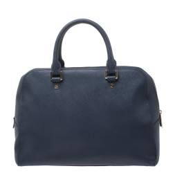 Pre Owned MICHAEL Michael Kors Blue Leather Boston Bag