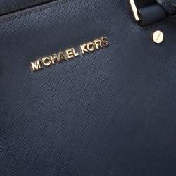 Pre Owned MICHAEL Michael Kors Blue Leather Boston Bag