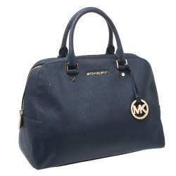 Pre Owned MICHAEL Michael Kors Blue Leather Boston Bag