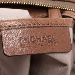 Pre Owned MICHAEL Michael Kors Brown Leather Double Buckle Tote