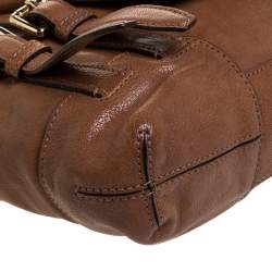 Pre Owned MICHAEL Michael Kors Brown Leather Double Buckle Tote