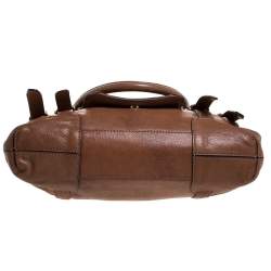 Pre Owned MICHAEL Michael Kors Brown Leather Double Buckle Tote