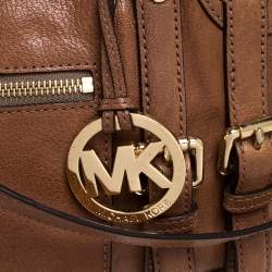 Pre Owned MICHAEL Michael Kors Brown Leather Double Buckle Tote