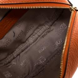 Pre Owned Michael Michael Kors Orange Leather Fulton Cosmetic Pouch
