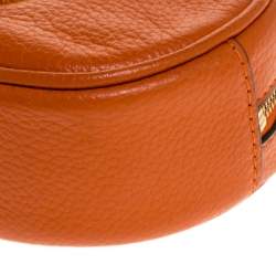 Pre Owned Michael Michael Kors Orange Leather Fulton Cosmetic Pouch