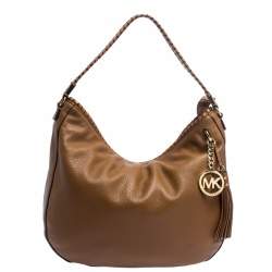 Pre Owned MICHAEL Michael Kors Brown Leather Whipstitch Hobo 
