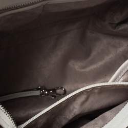 Pre Owned MICHAEL Michael Kors White Leather Medium Bridgette Tote