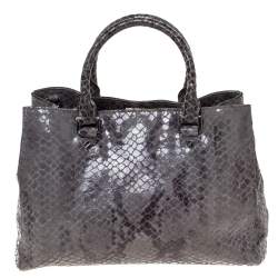 MICHAEL Michael Kors Grey Python Embossed Leather Satchel