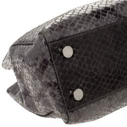 MICHAEL Michael Kors Grey Python Embossed Leather Satchel