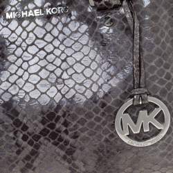 MICHAEL Michael Kors Grey Python Embossed Leather Satchel