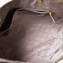 Pre Owned MICHAEL Michael Kors Gold Mirror Signature PVC and Leather Tote