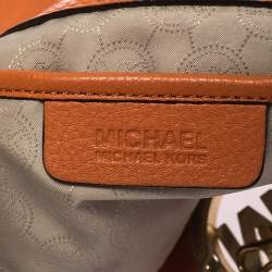 Pre Owned حقيبة مايكل مايكل كورس فولتون جلد برتقالي