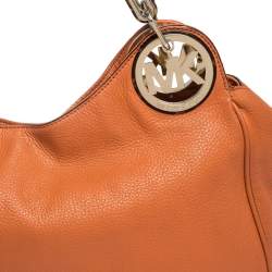 Pre Owned حقيبة مايكل مايكل كورس فولتون جلد برتقالي