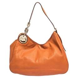 Pre Owned حقيبة مايكل مايكل كورس فولتون جلد برتقالي