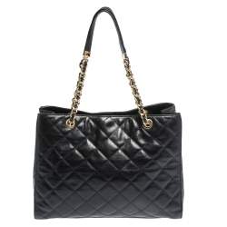 Pre Owned MICHAEL Michael Kors Black Leather Susannah Tote