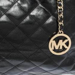 Pre Owned MICHAEL Michael Kors Black Leather Susannah Tote