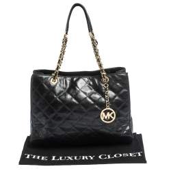 Pre Owned MICHAEL Michael Kors Black Leather Susannah Tote