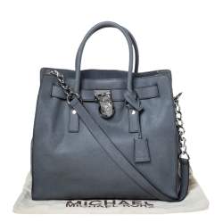 Pre Owned MICHAEL Michael Kors Grey Leather Large Hamilton North South Tote