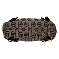 مملوكة مسبقًا MICHAEL Michael Kors Beige/Black Canvas and Leather Hobo