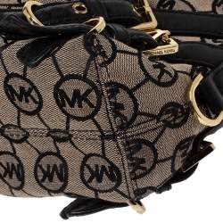 مملوكة مسبقًا MICHAEL Michael Kors Beige/Black Canvas and Leather Hobo