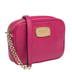 مملوكة مسبقًا MICHAEL Michael Kors Magenta Leather Crossbody Bag