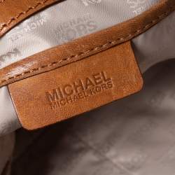 Pre Owned MICHAEL Michael Kors Brown Studded Leather Aster Ring Hobo