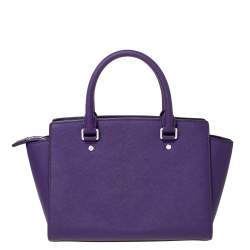 مملوكة مسبقًا حقيبة مايكل مايكل كورس "سيلما" متوسطة جلد بنفسجي