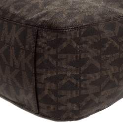 مملوكة مسبقًا Michael Michael Kors Brown Coated Canvas and Leather Lilly Chain Tote