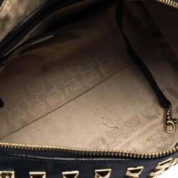 Pre Owned MICHAEL Michael Kors Navy Blue Leather Studded Grayson Satchel