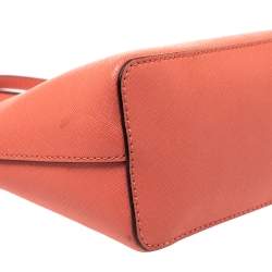 Pre Owned Michael Michael Kors Coral Orange Leather Emmy Cindy Crossbody Bag