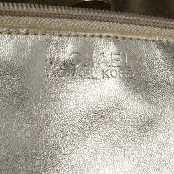 Pre Owned حقيبة يد مايكل مايكل كورس نورث ساوث جلد نقش ثعبان مادية / بيج