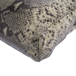 Pre Owned حقيبة يد مايكل مايكل كورس نورث ساوث جلد نقش ثعبان مادية / بيج