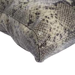 Pre Owned حقيبة يد مايكل مايكل كورس نورث ساوث جلد نقش ثعبان مادية / بيج