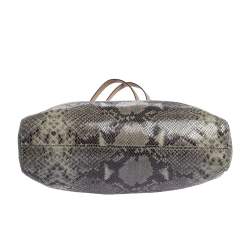 Pre Owned حقيبة يد مايكل مايكل كورس نورث ساوث جلد نقش ثعبان مادية / بيج