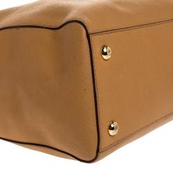 Pre Owned MICHAEL Michael Kors Tan Leather Large Cynthia Tote