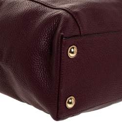 Pre Owned MICHAEL Michael Kors Burgundy Leather Top-zip Jet Set Tote