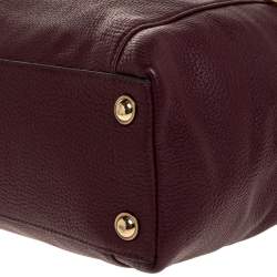 Pre Owned MICHAEL Michael Kors Burgundy Leather Top-zip Jet Set Tote