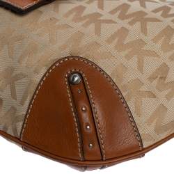 مملوكة مسبقًا Michael Michael Kors Beige/Tan Signature Canvas and Leather Hobo