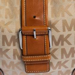 مملوكة مسبقًا Michael Michael Kors Beige/Tan Signature Canvas and Leather Hobo