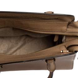 Pre Owned Michael Michael Kors Khaki Leather Medium Harper Satchel 