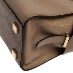 Pre Owned Michael Michael Kors Khaki Leather Medium Harper Satchel 