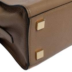 Pre Owned Michael Michael Kors Khaki Leather Medium Harper Satchel 